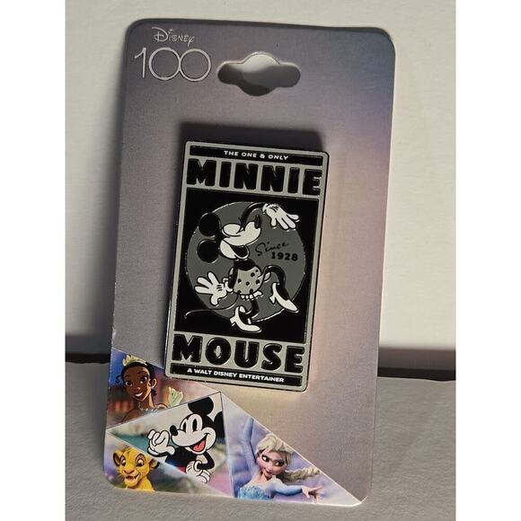 Minnie Mouse Metal Enamel Pin! NEW ON CARD! Loungefly Disney 100 Anniversary - Picture 3 of 11